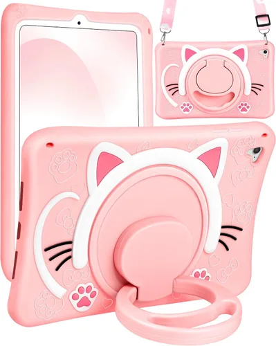 Vista 18 de Wazzasoft Funda para iPad Mini 1/2/3 de 7.9 pulgadas para niñas, linda cubierta de gato negro kawaii, dibujos animados femeninos de gatito