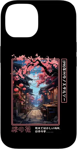 Vista 4 de iPhone 16 Japanese Vaporwave Nostalgia Cherry Blossoms 1990s Aesthetic Case