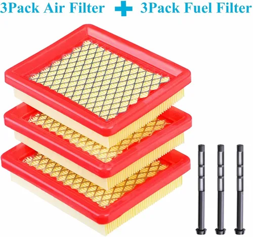 Vista 6 de Paquete de 3 Filtros de Aire 951-15245 con Filtro de Combustible 951-12296 Compatible con Cortacésped Cub Cadet Motor 159cc 196cc para Filtro