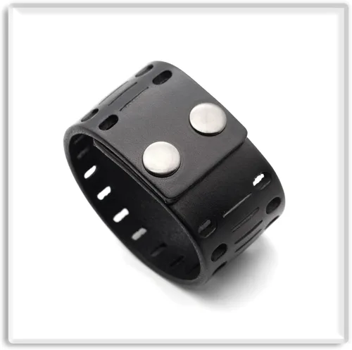 Vista 3 de Xusamss Pulsera Punk Jewelry Hollow Brazalete de cuero ancho