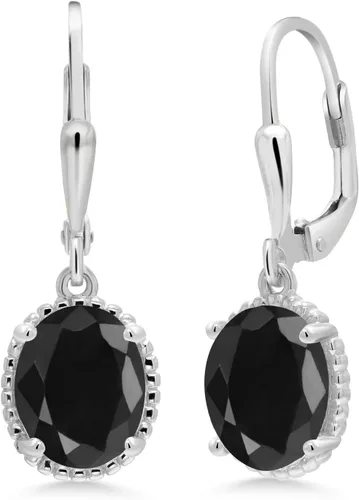 Vista 163 de Gem Stone King Aretes colgantes de gota para mujer, plata de ley 925, piedra natal ovalada de 0.354 x 0.276 in, joyería fina, regalos para ella