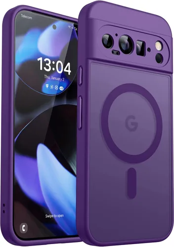 Vista 35 de CANSHN Funda magnética para Google Pixel 9 Pro XL (6.8 pulgadas), mejorada [protección completa de la cámara] [compatible con Magsafe]