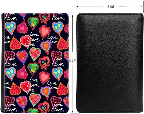 Vista 2 de PU Leather Passport Holder Travel Wallet RFID Blocking Card Case Cover With Unique