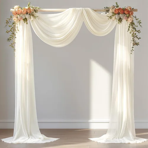 Vista 15 de Tela Negra para Drapeado de Arco de Boda 1 Panel 30'' x 20 Pies Cortinas Negras Tela Transparente Telón de Fondo Telas para Drapeado de Arco