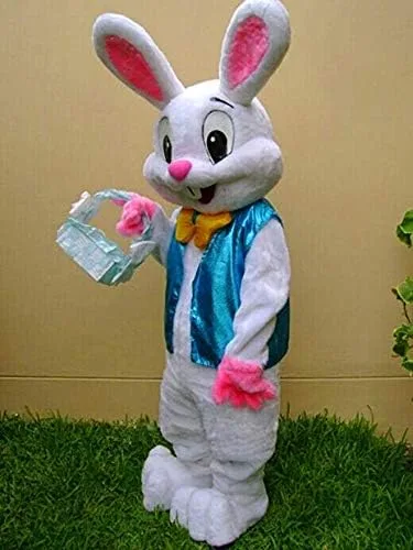 Vista 2 de Disfraz de conejo de Pascua, disfraz de conejo para adultos, disfraz de Halloween blanco