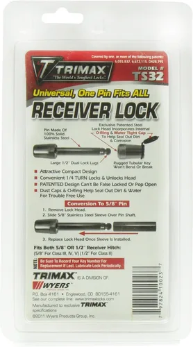 Vista 2 de Trimax TS32 - Cerradura de receptor universal - Se adapta a 1/2" y 5/8" con funda de acero inoxidable