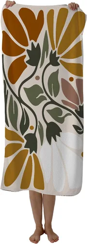 Vista 10 de Toalla de playa abstracta bohemia floral, toallas de playa vintage bohemias, regalos para mujeres, hombres y adultos, toallas de baño retro bohemias