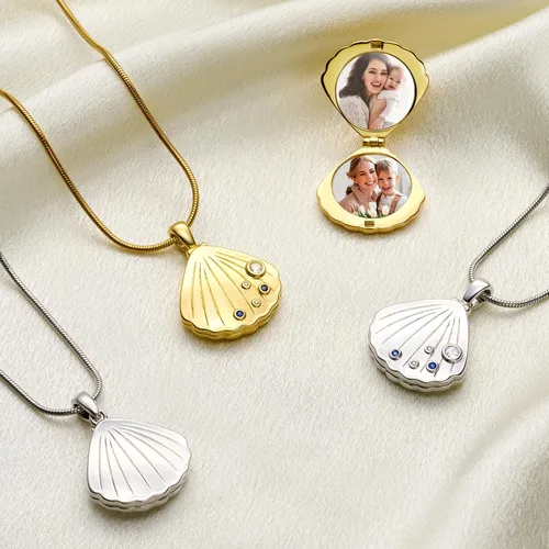 Vista 5 de Fanery sue Personalized Locket Necklace that Holds Pictures, Lockets Necklaces Customize Photo Pciture Pandent Jewelry Valentine's Day Gifts for