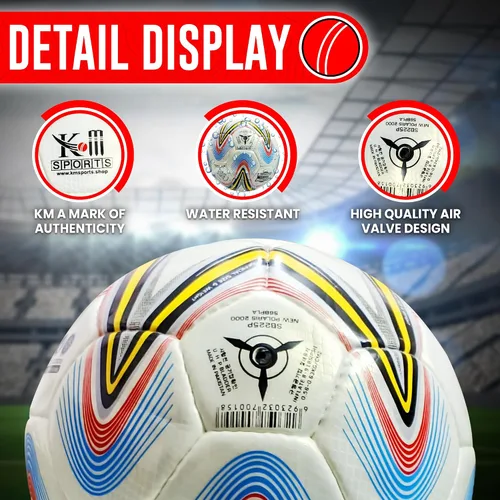 Vista 7 de Balón de fútbol de alta calidad, tamaño y peso oficiales, piel sintética duradera, cosida a máquina, resistente al agua, perfecta