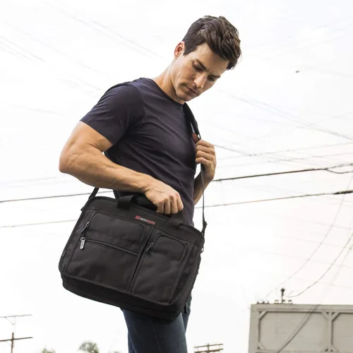 Vista 2 de Alpine Swiss Conrad Messenger Bag Maletín para portátil de 15,6 pulgadas con funda para tableta