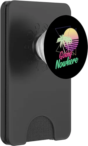 Vista 8 de Going Nowhere Retro 1980s 1990 Palmeras Sunset Beach Art PopSockets PopGrip: agarre intercambiable para teléfonos y tabletas