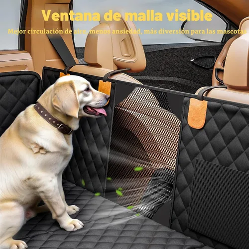 Vista 7 de PETICON Extensor de asiento trasero para perros, funda de asiento de coche para perro de fondo duro, soporta 400 libras, funda de asiento trasero