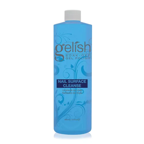 Vista 2 de Gelish Gel de superficie de secado de uñas, capa superior UV, botella limpiadora, 16 onzas líquidas (paquete de 2)