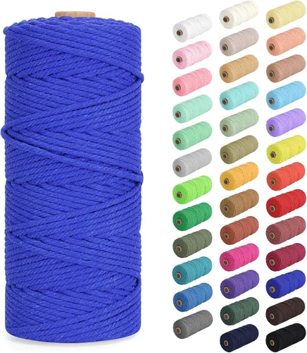 Vista 15 de Cuerda de macramé de 0.079 in x 220 yardas (656 pies), cuerda de algodón natural para colgar en la pared, ganchos de plantas, manualidades Verde