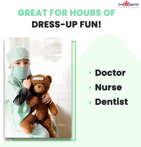 Vista 6 de Dress Up America Doctor Scrubs Para Niños - Disfraz de médico y enfermera para niños