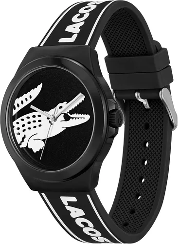 Vista 2 de Lacoste Neocroc - Reloj de cuarzo de plástico y silicona para hombre color blanco y negro modelo 2011185 Blanco negro