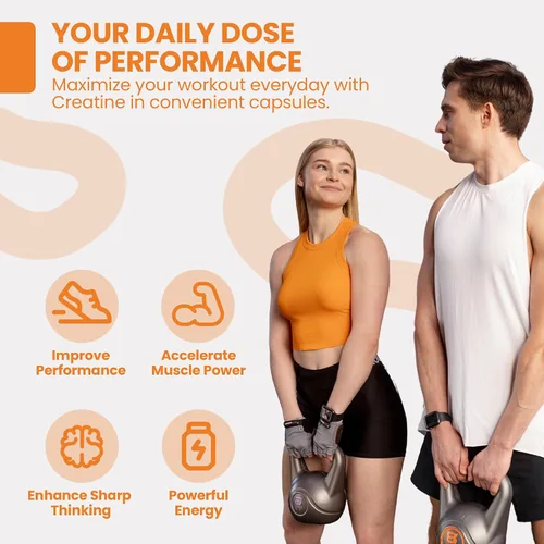 Vista 6 de EarthNutri Cápsulas de monohidrato de creatina, micronizadas para una mejor absorción, apoya la fuerza muscular, la fuerza y la recuperación, 105