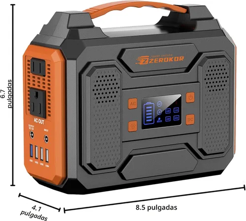 Vista 8 de Generador Solar Portátil con Panel, Estación de Energía Portátil de 300W con Panel Solar Plegable de 40W, Tomacorriente de CA de 110V 100W, Banco