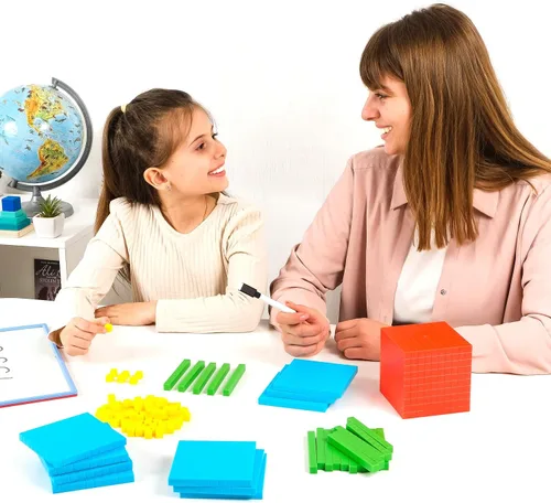 Vista 6 de Simply magic 131 bloques base de diez bloques para matemáticas – Bloques de valor posicional, base 10 manipulativos matemáticos K-3, contadores