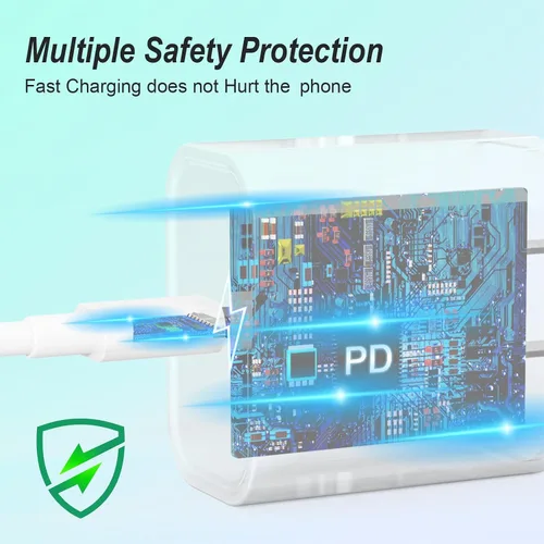 Vista 4 de Cargador para iPhone, paquete de 2 bloques de carga rápida USB C de 20 W con 2 cables USB-C a C de 6 pies para iPhone 17 16 15 Plus/Pro/Pro Max/iPad