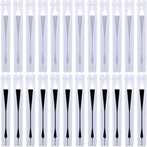 Vista 4 de Pangda Paquete de 24 abanicos plegables redondos surtidos de papel con mango de plástico para relleno de bolsas de fiesta de boda (negro, blanco)