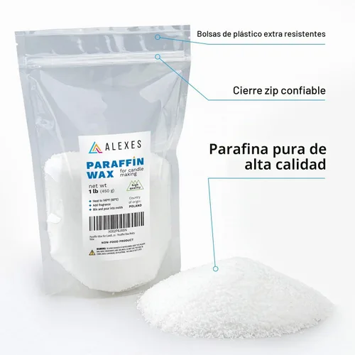 Vista 2 de Cera de parafina para hacer velas – 1 lb de cera granulada para velas