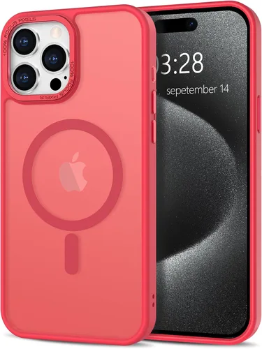 Vista 117 de Anuck - Funda magnética para iPhone 11 compatible con MagSafe, carcasa trasera mate translúcida dura, borde de TPU, delgada, resistente a impactos