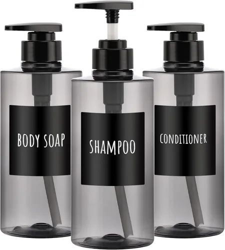 Vista 11 de Segbeauty Dispensadores de champú y acondicionador, botellas de bomba recargables de 10 onzas para ducha, 10.1 fl oz, dispensador de champú para Azul