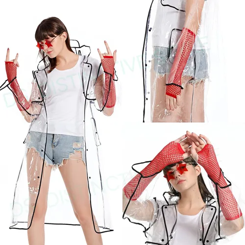 Vista 3 de DS. DISTINCTIVE STYLE Accesorios de conejo para mujer, diadema y guantes de red, 3