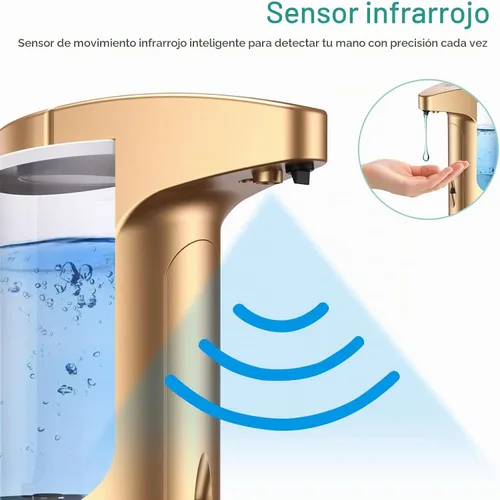Vista 6 de Dispensador de jabón automático sin contacto de 12.5 onzas, dispensador automático de jabón líquido para manos, funciona con pilas, volumen