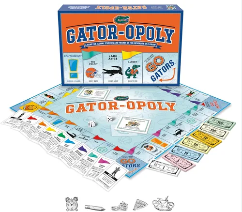 Vista 3 de Late for the Sky Universidad de Florida Gatoropoly Azul, Naranja