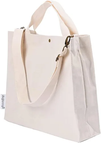 Vista 6 de Bolsa cruzada de lona resistente extra grande para el hombro, bolsa de compras, bolsa de playa, multiusos, uso diario