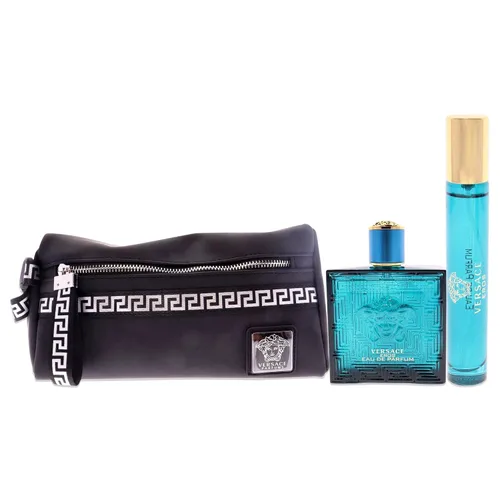 Vista 2 de Versace Versace Eros - Aerosol EDP de 3.4 onzas para hombre, espray EDP de 0.3 onzas, bolsa de regalo de 3 piezas