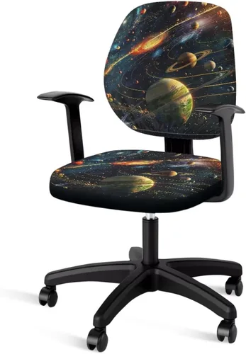 Vista 32 de Funda para silla de oficina, con temática de playa, funda elástica para silla de oficina, funda elástica de 2 piezas, funda para silla