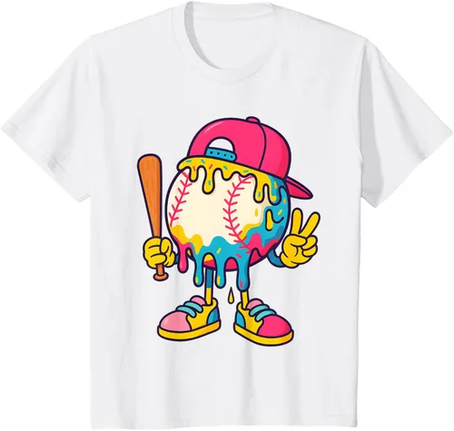 Vista 25 de Camiseta de béisbol Ice Cream Drip Youth Back To School Baseball Stuff