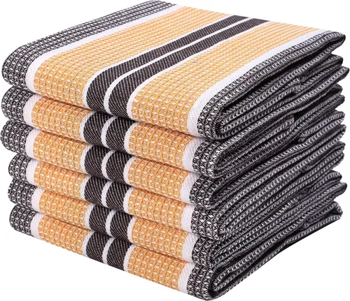 Vista 13 de Goroly Home - Paquete de 6 trapos de cocina vintage, rústicos, de 100% algodón, altamente absorbentes, de secado rápido, de grado profesional