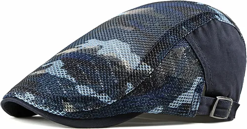 Vista 9 de Newsboy - Gorra de algodón para hombre, diseño de camuflaje, ajustable, ajustable, plano, suave, para caza y golf