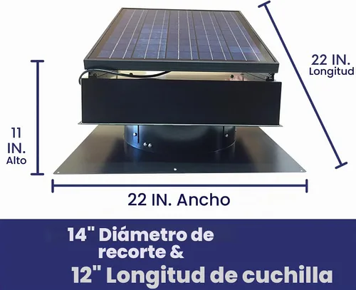 Vista 6 de Remington Solar Ventilador solar para ático de montaje en techo de 30 vatios Negro