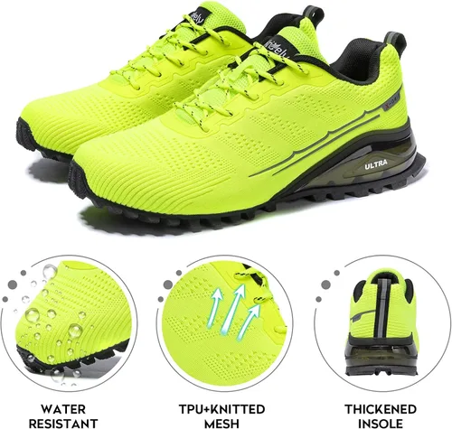 Vista 4 de Kricely Tenis de correr para hombre, para caminar, senderismo, tenis para hombre, tenis cruzado, tenis al aire libre, calzado casual