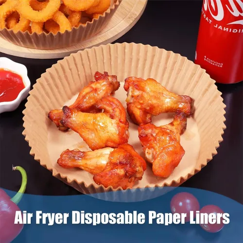 Vista 4 de 6.5 pulgadas redondas 100 piezas de forros de papel desechables para freidora de aire Non-Stick Oil-proof Resistant Airfryer Parchment Paper
