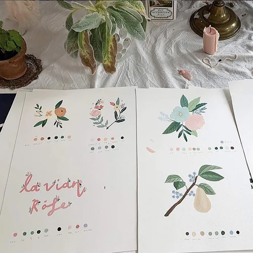 Vista 2 de Juegos de pintura 12 tubos de acuarela líquida de pintura pastel, acuarelas de viaje, juego de acuarela guache gauche gouche diseño de paleta