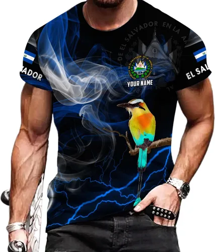 Vista 18 de Camisa personalizada de El Salvador Camiseta personalizada con la bandera de El Salvador para hombres, mujeres, regalo del orgullo salvadoreño de El