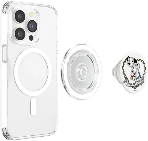 Vista 4 de Disney 101 Dálmatas Pongo y Perdita Retrato de Corazón PopSockets MagSafe PopGrip para iPhone