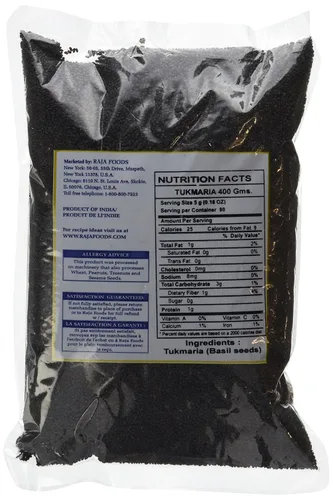 Vista 2 de Swad Semillas de albahaca sagrada Tukmaria de 400 gm, 14 onzas