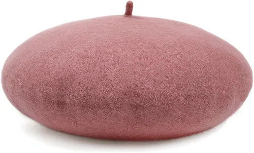 Vista 21 de Boina de lana francesa para mujer, gorra de invierno clásica de color sólido