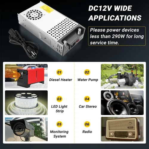 Vista 7 de Convertidor de nueva versión, convertidor de 110 V CA a 12 V CC, fuente de alimentación de 12 V, 360 W, 30 A, transformador de interruptor de CC