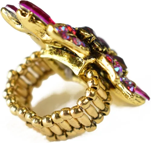 Vista 4 de NYFASHION101 Anillo elástico de moda para mujer con piedra marqués de vid