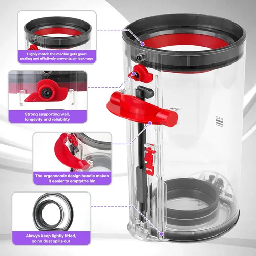 Vista 6 de Repuesto para cubo de basura V11 para colector de polvo grande Dys, incluido V11.V15.SV14.SV15.SV22, colector de polvo para aspiradoras. con filtro