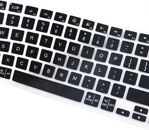 Vista 5 de Funda de silicona para teclado de escritorio ultra fina, compatible con teclas Logitech MX Mini Minimalista y MX Keys Mini para Mac Teclado Negro