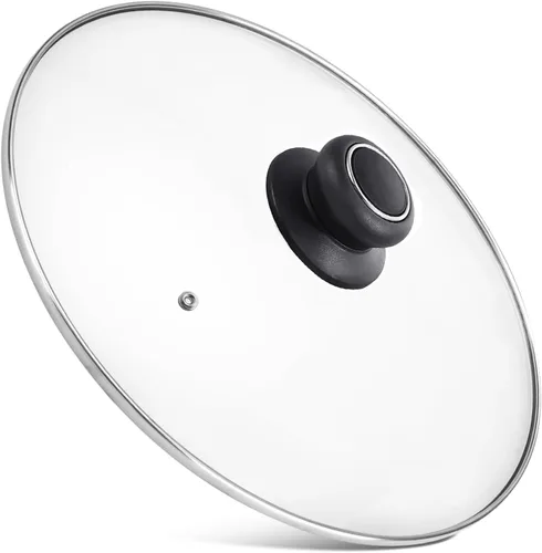 Vista 9 de Tapa de vidrio de 8 pulgadas para tapa de sartén, tapa de sartén, tapa de sartén, tapa de sartén con asa, compatible con sartén de hierro fundido